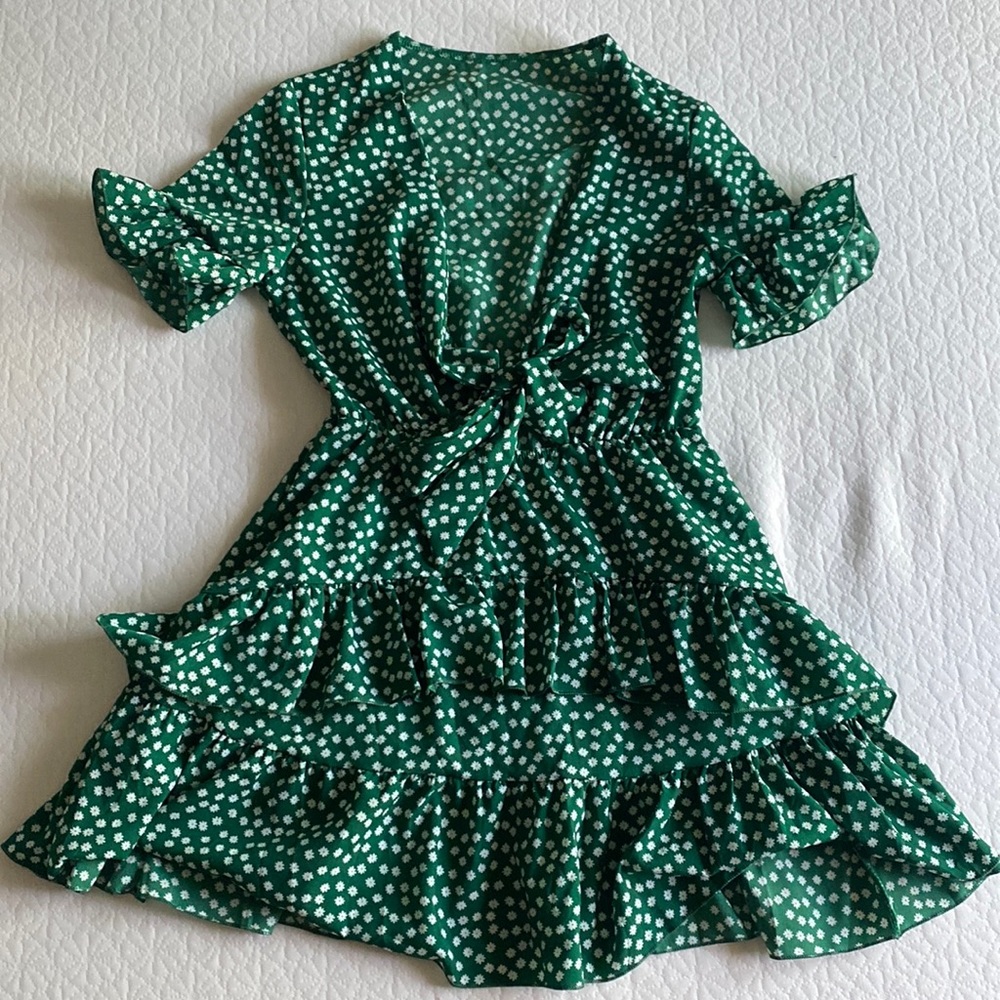 Green chiffon summer dress